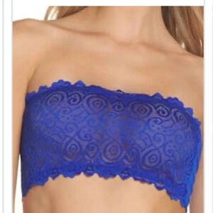 Free People Royal Blue Lace Bandeau Bra XS/S
